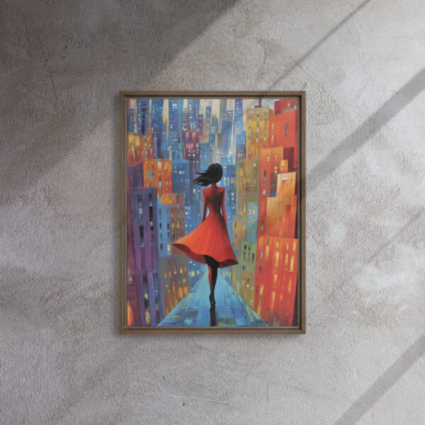 Scarlet Stroll Cityscape Canvas - Image 8