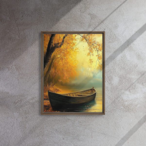 Golden Autumn Rowboat Art - Image 8