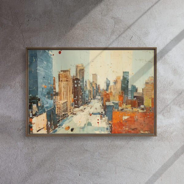 Blue Orange Cityscape Canvas - Image 9