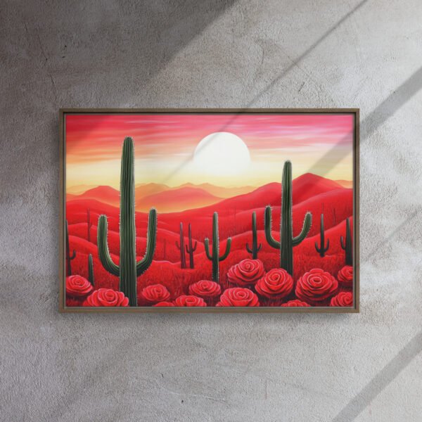 Crimson Desert Bloom Canvas - Image 9