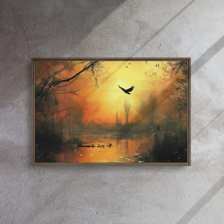 Autumn Dawn Lake Art - Image 9