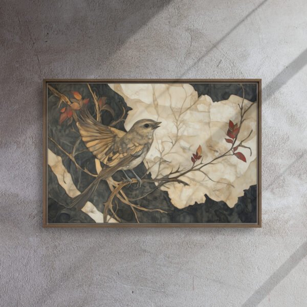 Sepia Songbird Branch Art - Image 9