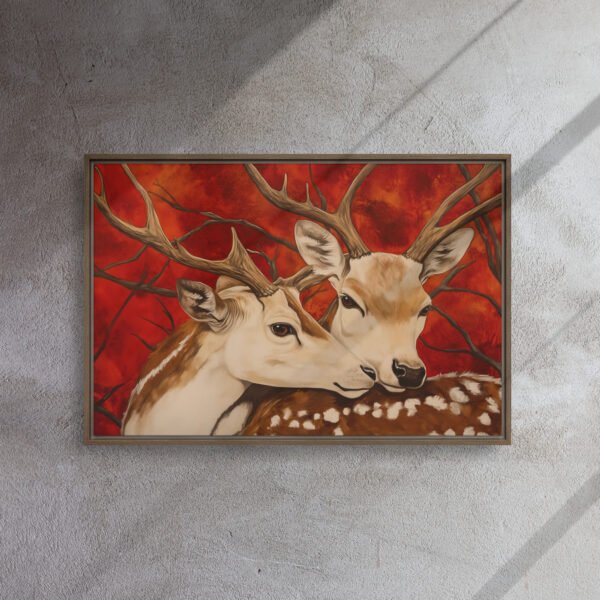 Crimson Embrace Deer Canvas - Image 9