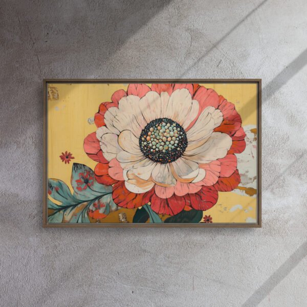 Vintage Coral Blossom Canvas - Image 9