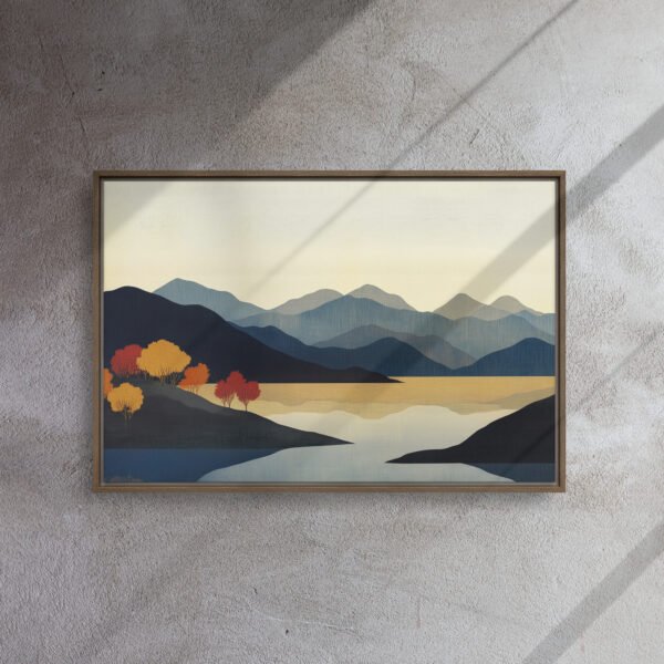 Serene Autumn Lake Panorama - Image 9