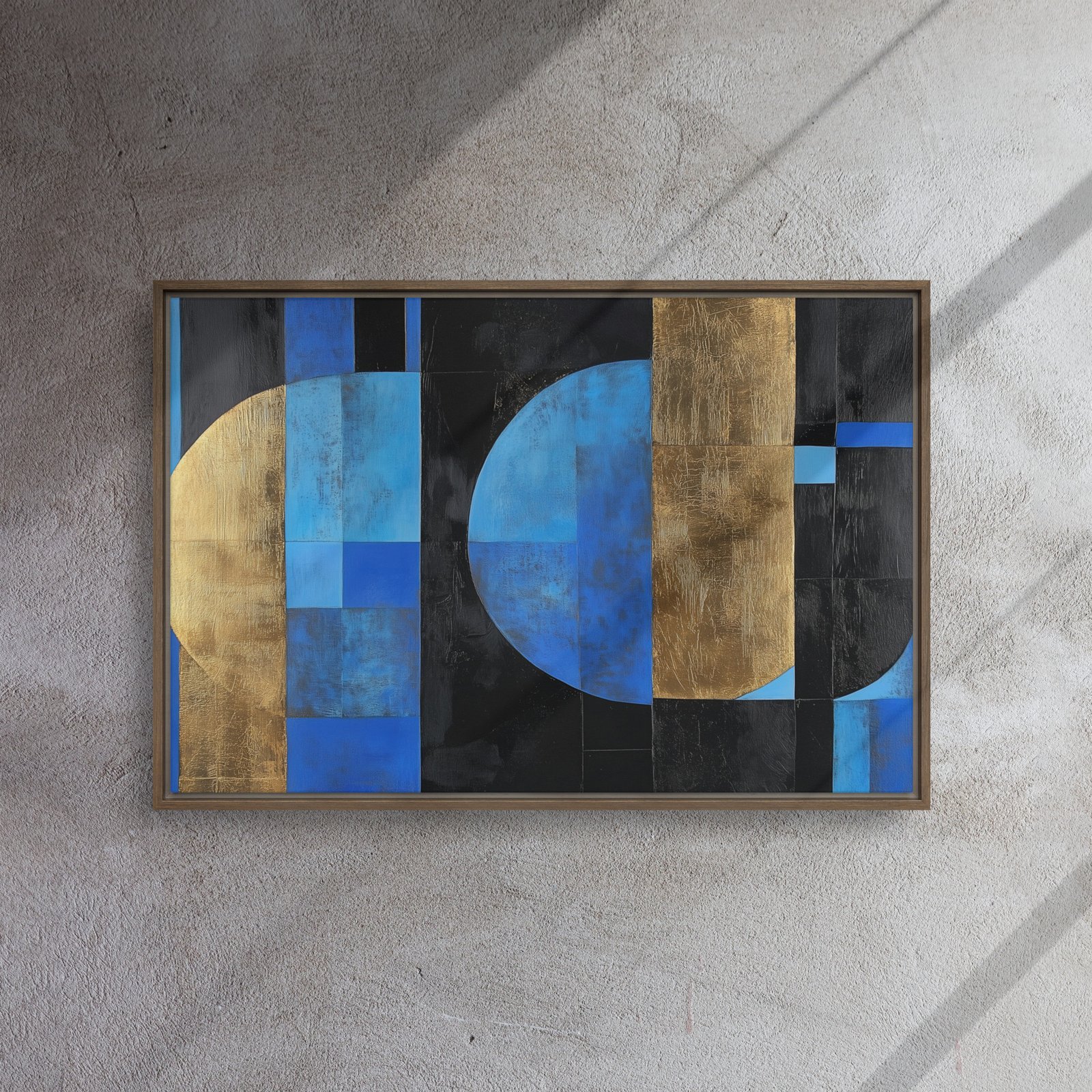 Blue Gold Noir Geometric Art - Image 9
