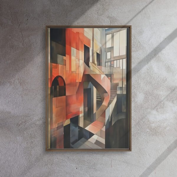 Sunlit Cubist Atrium Canvas - Image 9