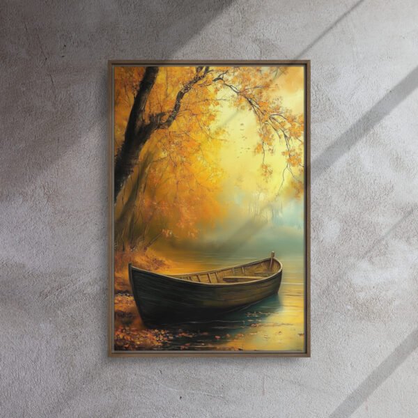 Golden Autumn Rowboat Art - Image 9