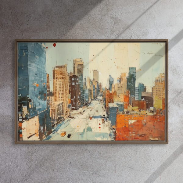 Blue Orange Cityscape Canvas - Image 10