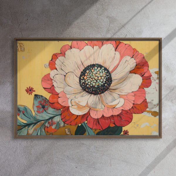 Vintage Coral Blossom Canvas - Image 10