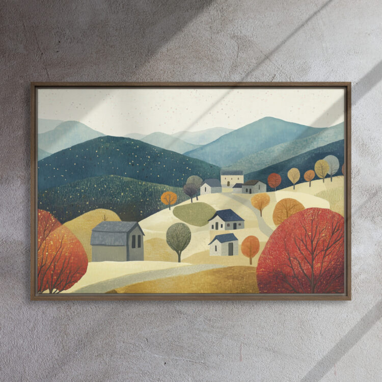 Autumn Hillside Village Serenity - Image 10