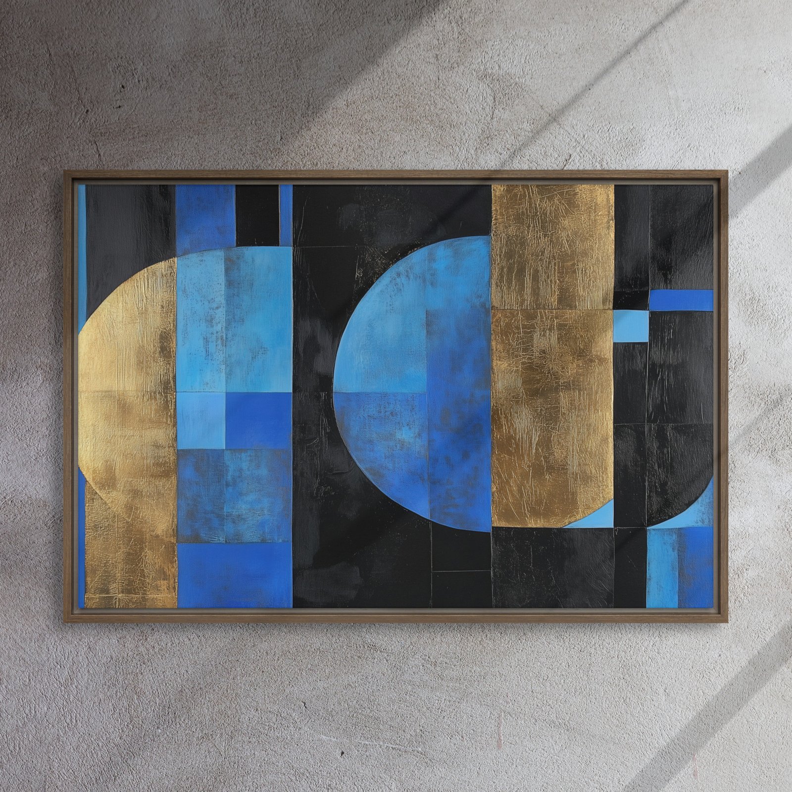Blue Gold Noir Geometric Art - Image 10