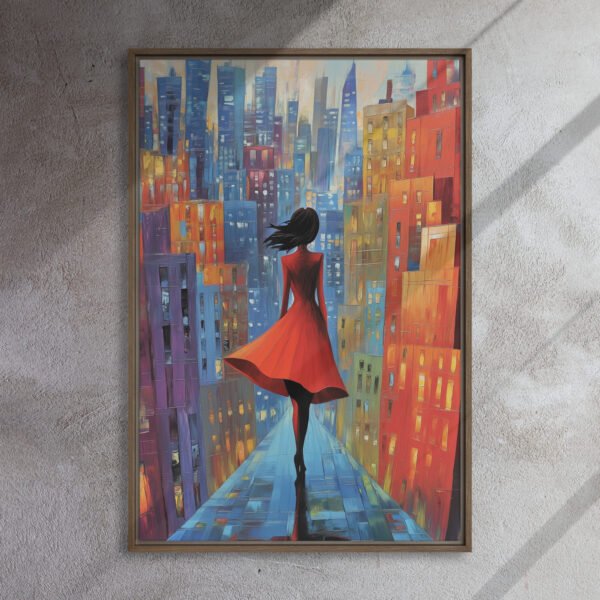 Scarlet Stroll Cityscape Canvas - Image 10