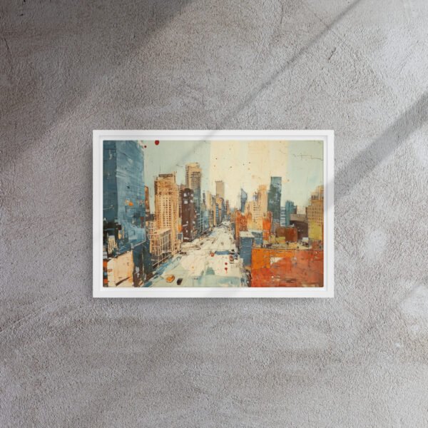 Blue Orange Cityscape Canvas - Image 11