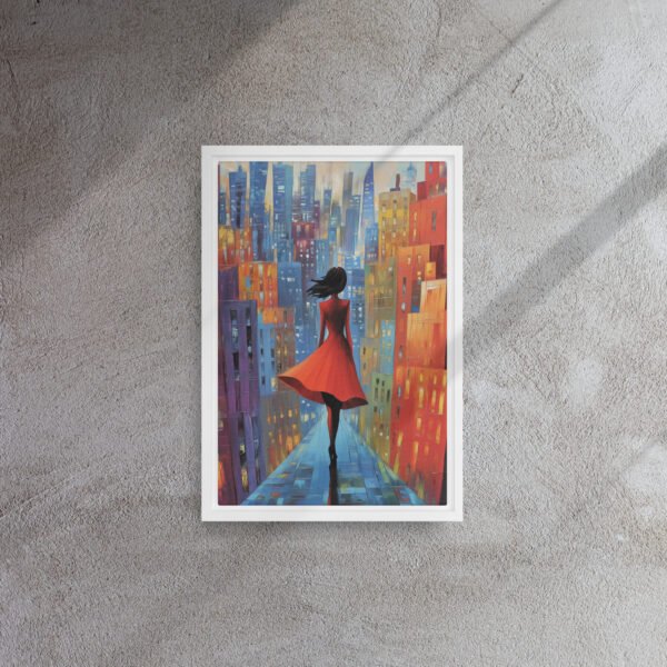 Scarlet Stroll Cityscape Canvas - Image 11