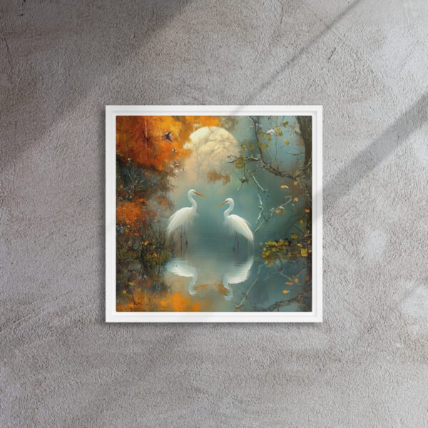 Moonlit Egrets Autumn Canvas - Image 6