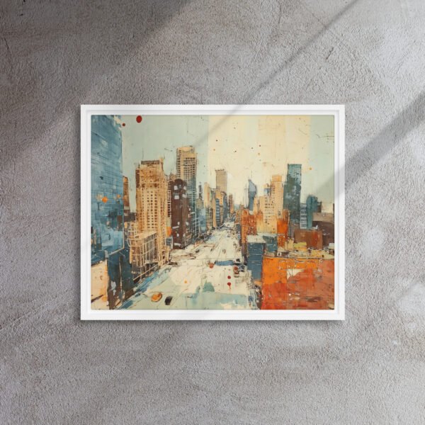 Blue Orange Cityscape Canvas - Image 12