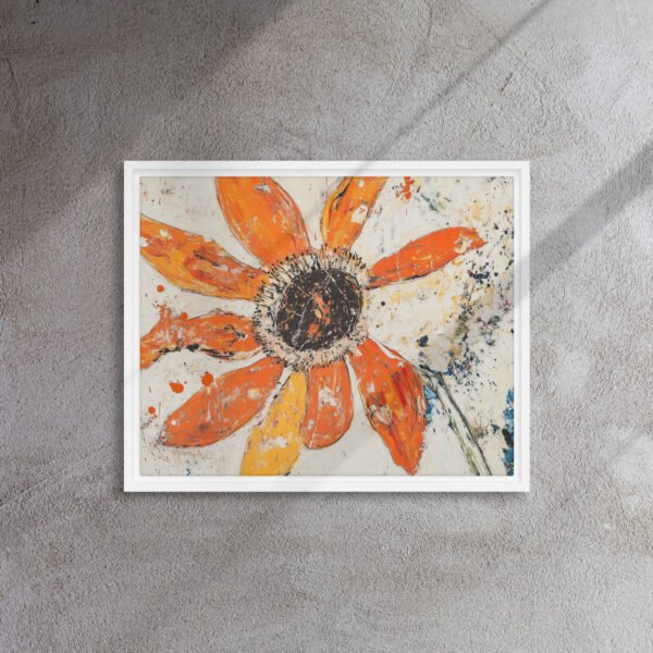 Tangerine Sunburst Flower Canvas - Image 12