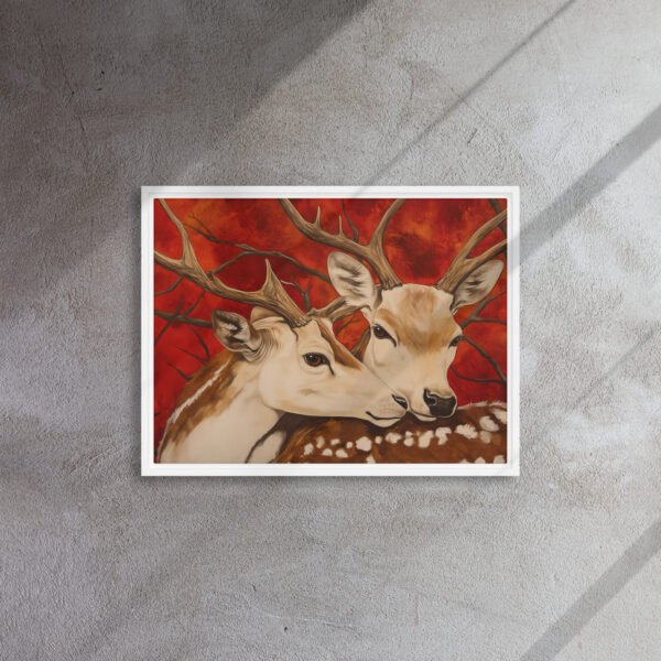 Crimson Embrace Deer Canvas - Image 13