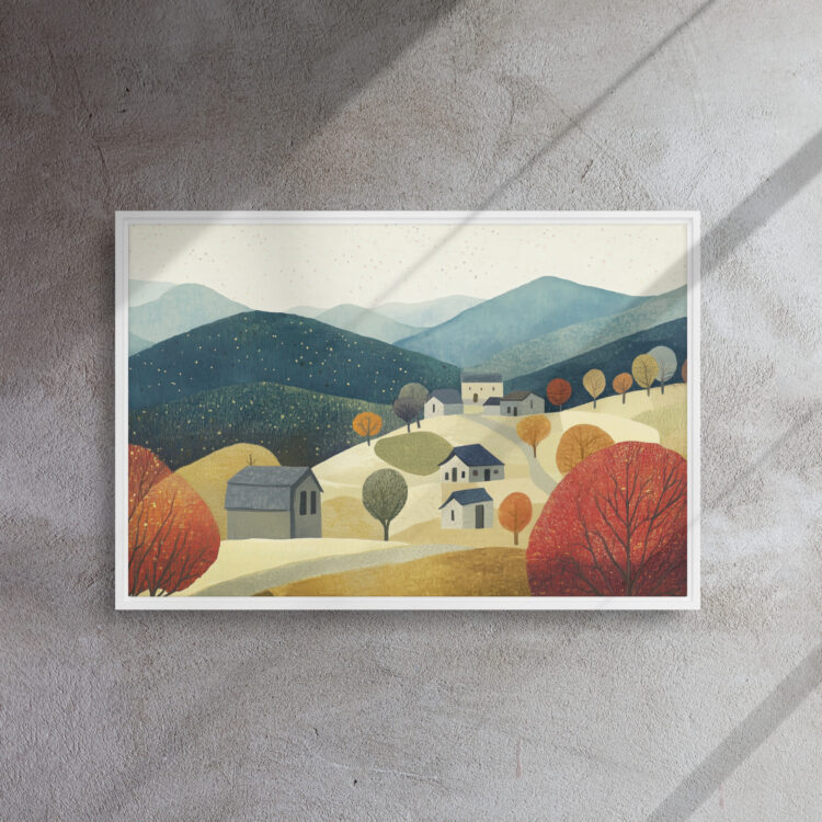 Autumn Hillside Village Serenity - Image 14