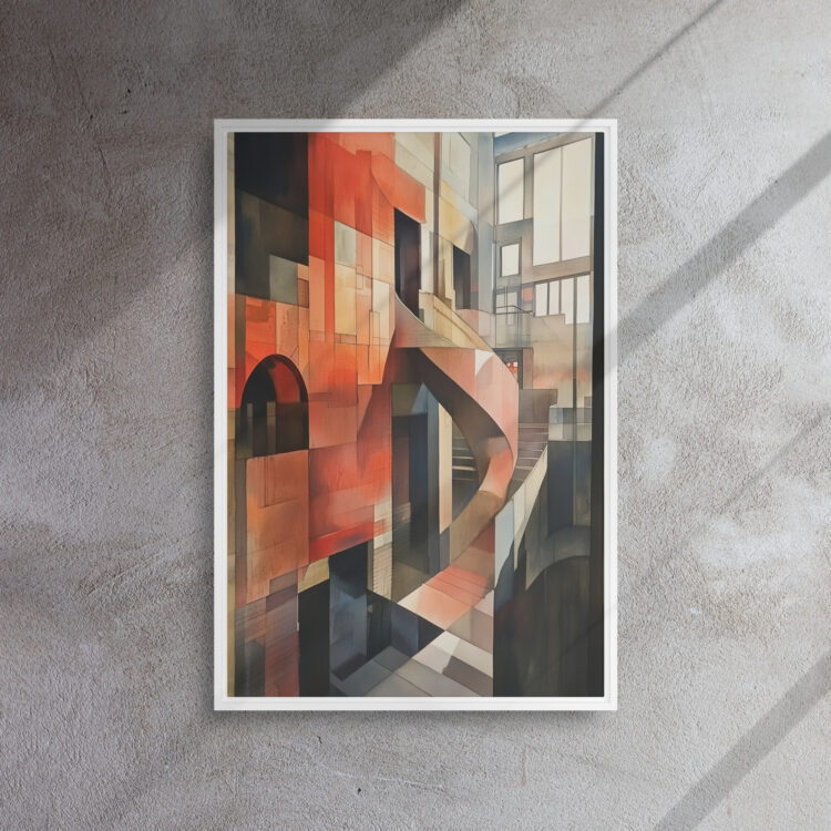 Sunlit Cubist Atrium Canvas - Image 14
