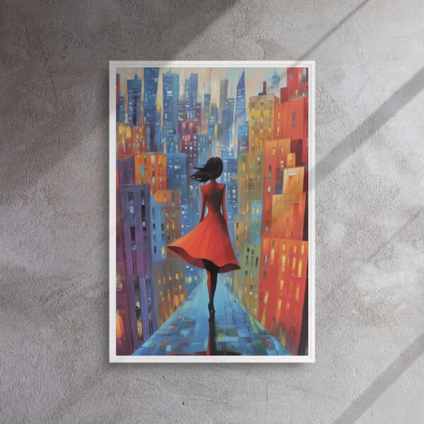 Scarlet Stroll Cityscape Canvas - Image 14