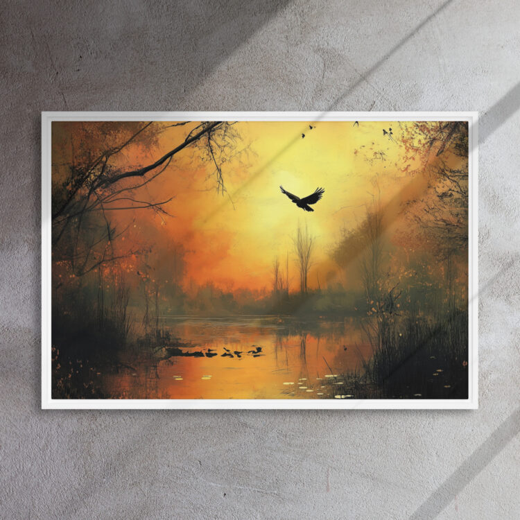 Autumn Dawn Lake Art - Image 15