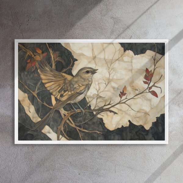 Sepia Songbird Branch Art - Image 15
