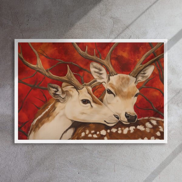 Crimson Embrace Deer Canvas - Image 15