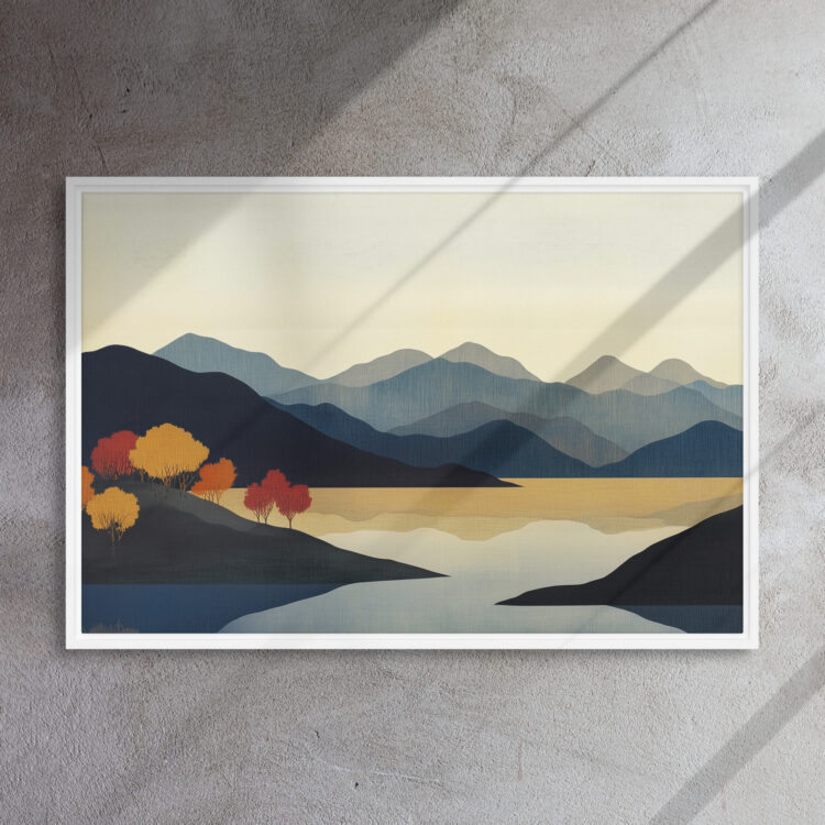Serene Autumn Lake Panorama - Image 15