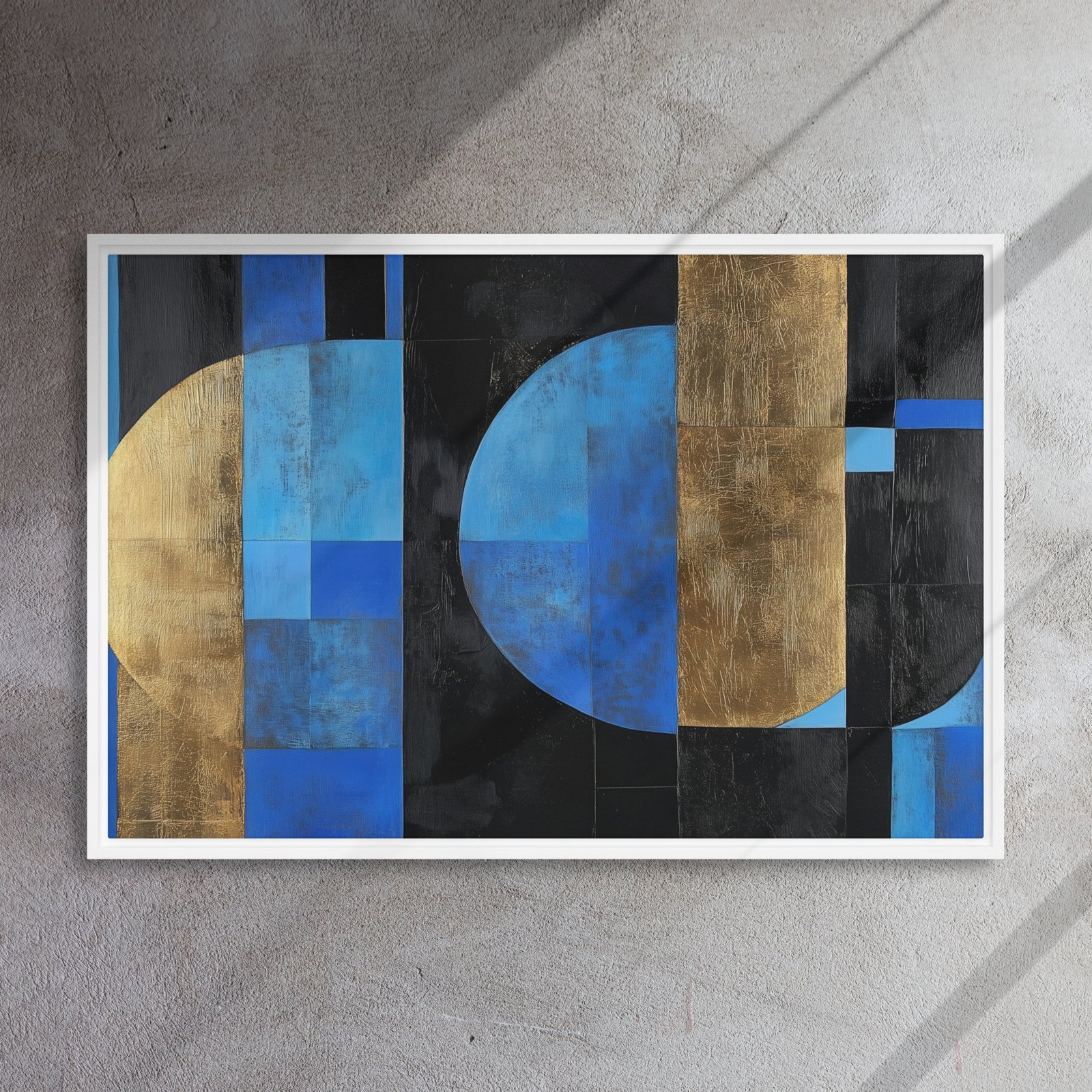 Blue Gold Noir Geometric Art - Image 15