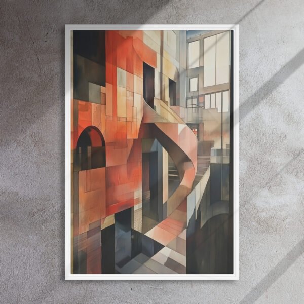 Sunlit Cubist Atrium Canvas - Image 15