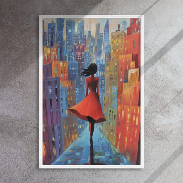 Scarlet Stroll Cityscape Canvas - Image 15